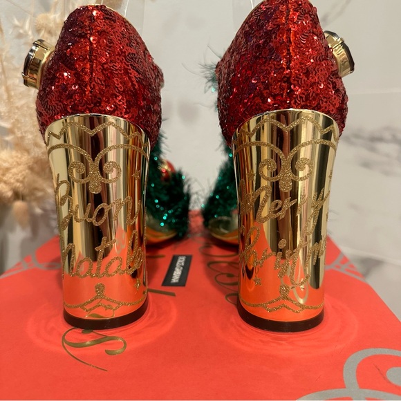 Dolce & Gabbana SZ 8/38 Christmas Holiday Sandal Heels - Picture 8 of 16